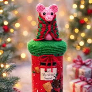 Christmas biscuit tin postbox topper