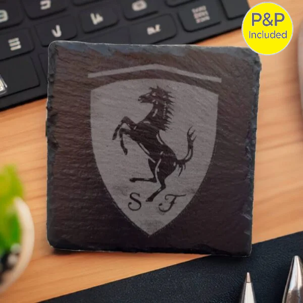 Ferrari Logo Slate Drinks Coaster