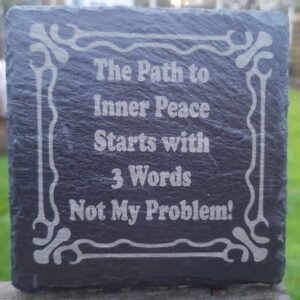 slate drinks coaster with funny message