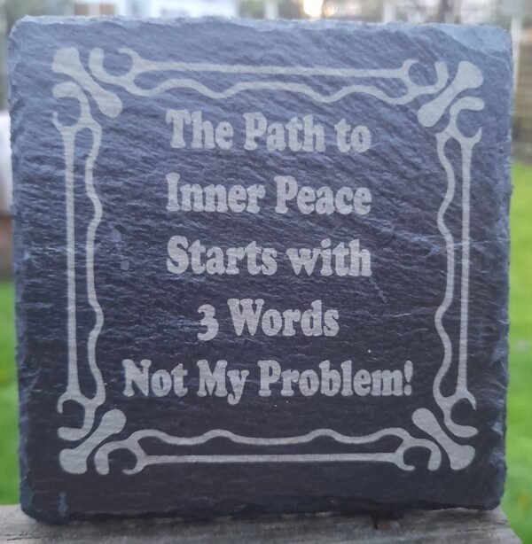 slate drinks coaster with funny message