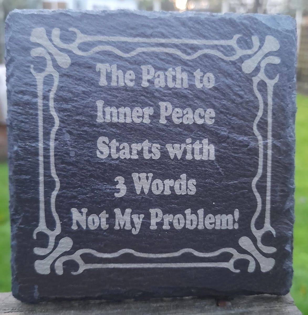 slate drinks coaster with funny message