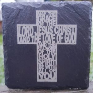 Slate Drinks Coaster With Prayer