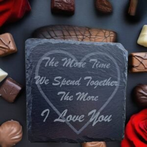 Valentine's Message Heart Slate Drinks Coaster
