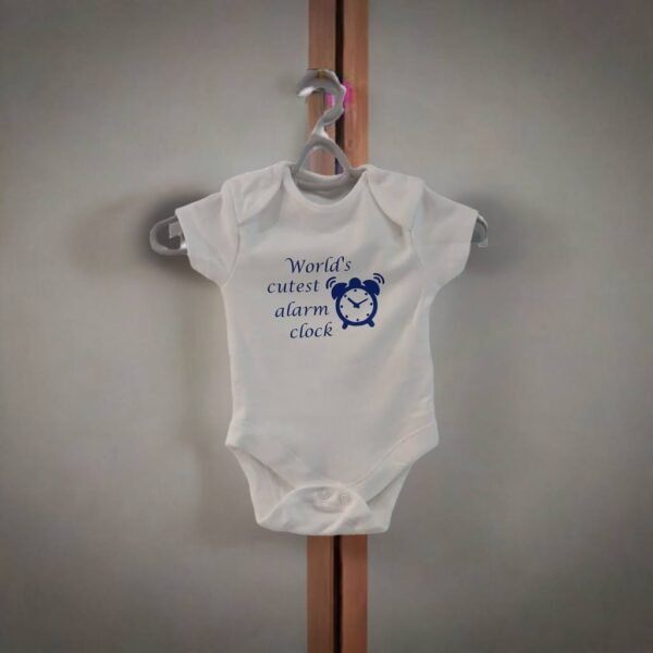 "World's Cutest Alarm Clock" Baby Vest – The Perfect Wake-Up Call!