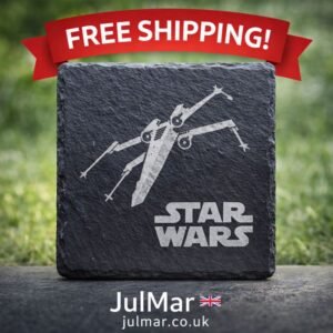 Star Wars X-Wing slate drinks coaster with free shipping banner