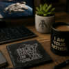 best-dad-galaxy-coaster-desk Best Daddy in the Galaxy Slate Coaster – Engraved Sci-Fi Gift for Dad